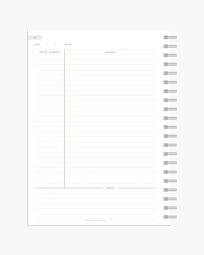 Caderno Método Cornell