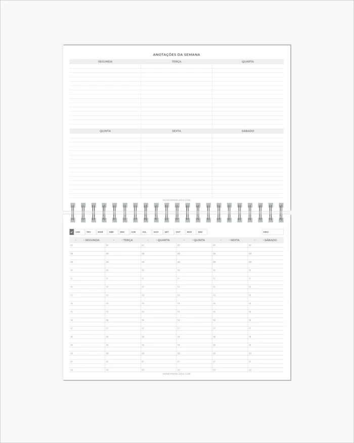 Agenda Semanal Permanente Para Agendamentos (Sem Datas) - Imagem 2