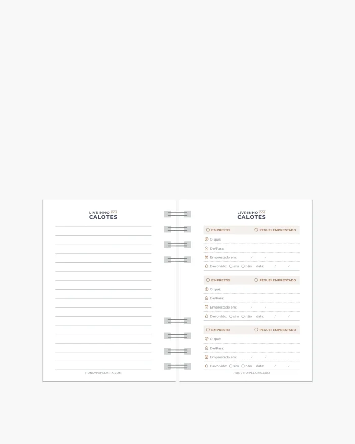 da Caderneta Livrinho dos Calotes