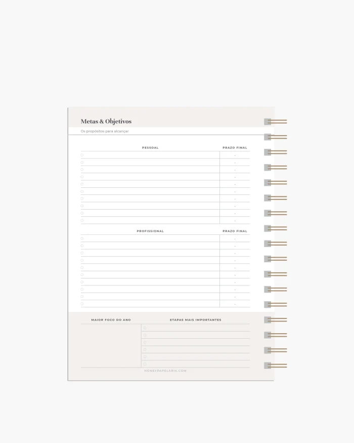 Honey Planner 2026 Planner Semanal - Imagem 8