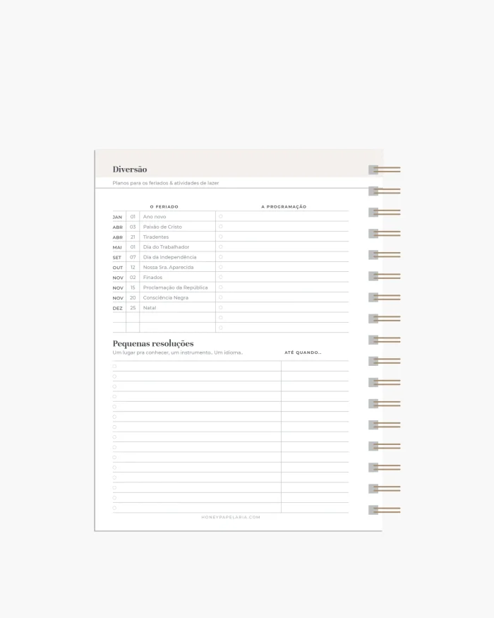 Honey Planner 2026 Planner Semanal - Imagem 10