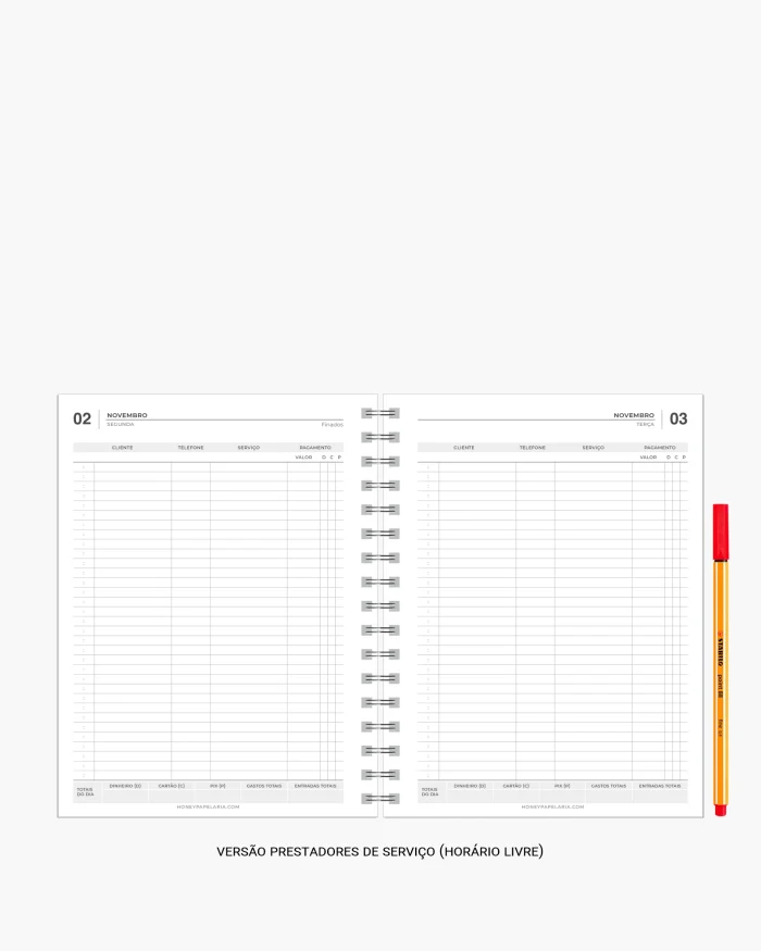 Planner 2026 Para Agendamento de Clientes - Imagem 4